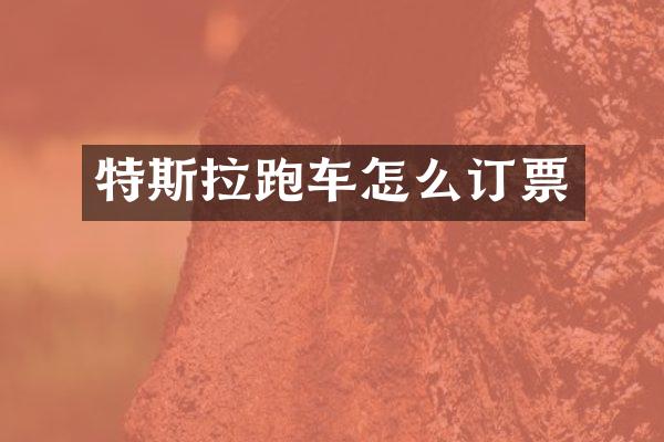 特斯拉跑车怎么订票