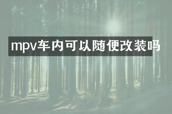 mpv车内可以随便改装吗