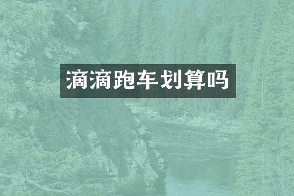 滴滴跑车划算吗