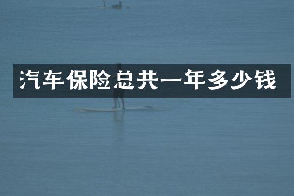 汽车保险总共一年多少钱