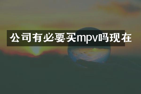 公司有必要买mpv吗现在