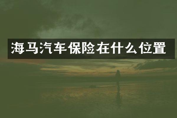 海马汽车保险在什么位置
