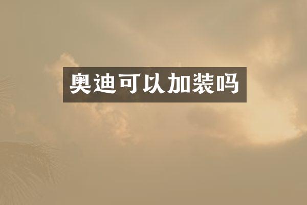 奥迪可以加装吗