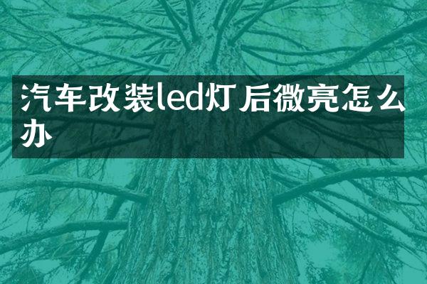 汽车改装led灯后微亮怎么办