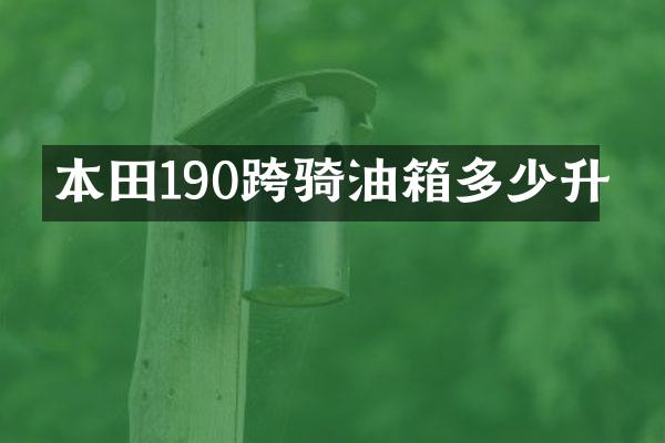 本田190跨骑油箱多少升