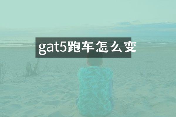gat5跑车怎么变