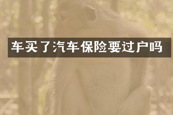 车买了汽车保险要过户吗