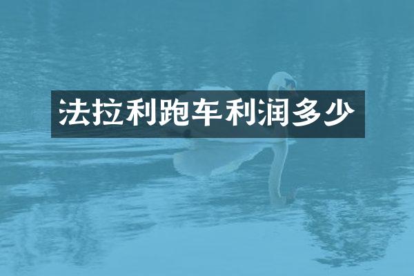 法拉利跑车利润多少
