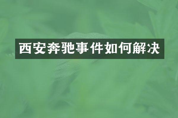 西安奔驰事件如何解决