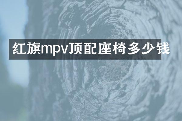 红旗mpv顶配座椅多少钱