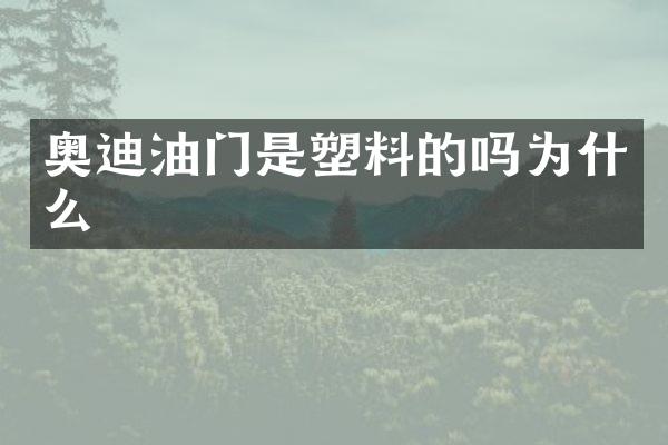 奥迪油门是塑料的吗为什么