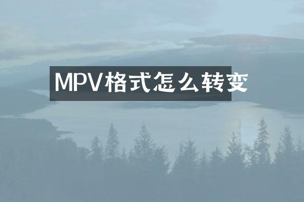 MPV格式怎么转变