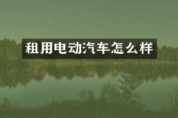 租用电动汽车怎么样