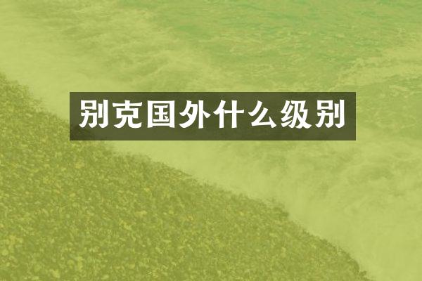 别克国外什么级别