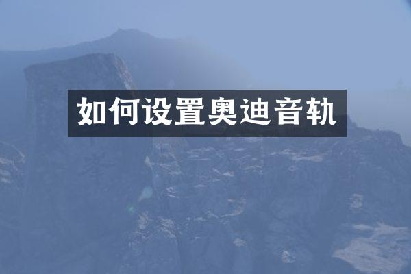 如何设置奥迪音轨