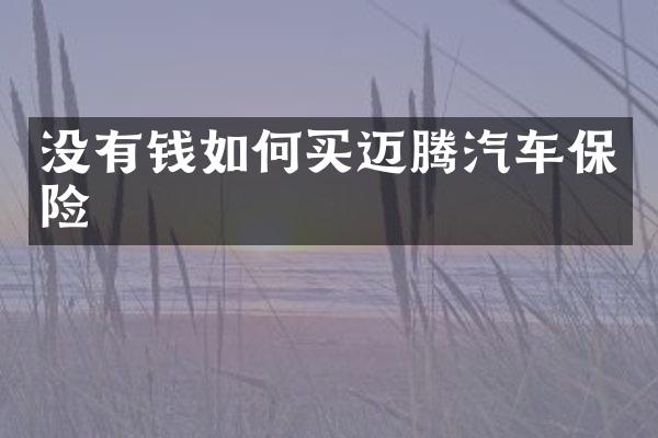没有钱如何买迈腾汽车保险