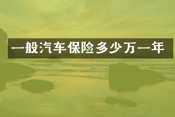 一般汽车保险多少万一年