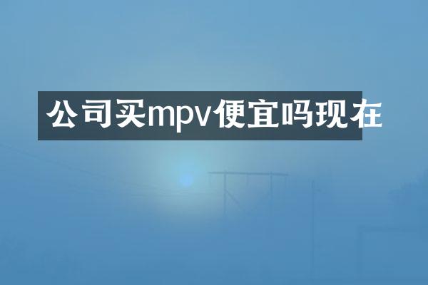 公司买mpv便宜吗现在