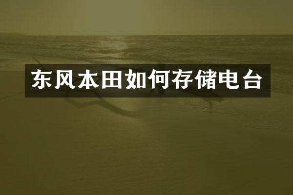 东风本田如何存储电台