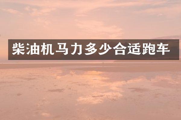 柴油机马力多少合适跑车