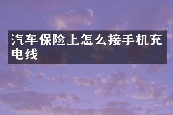汽车保险上怎么接手机充电线