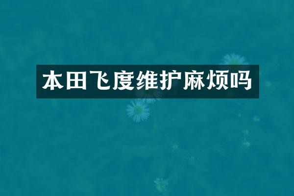 本田飞度维护麻烦吗
