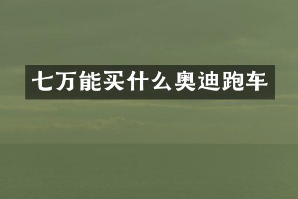七万能奥迪跑车
