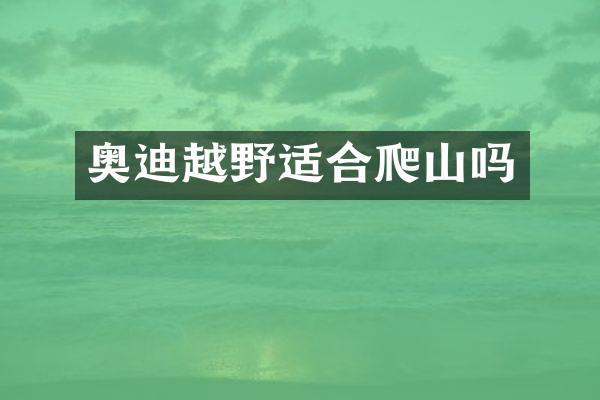 奥迪越野适合爬山吗