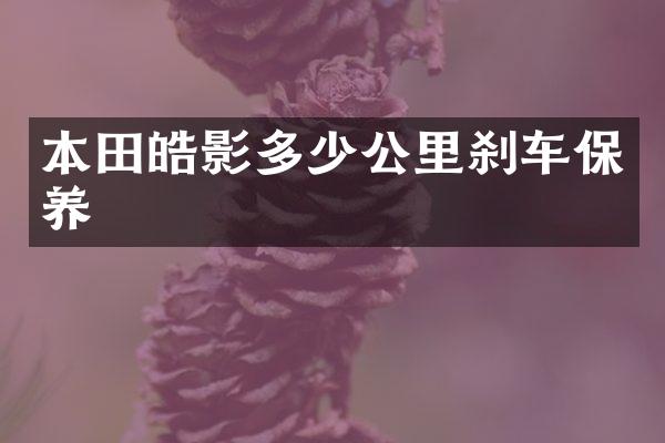 本田皓影多少公里刹车保养