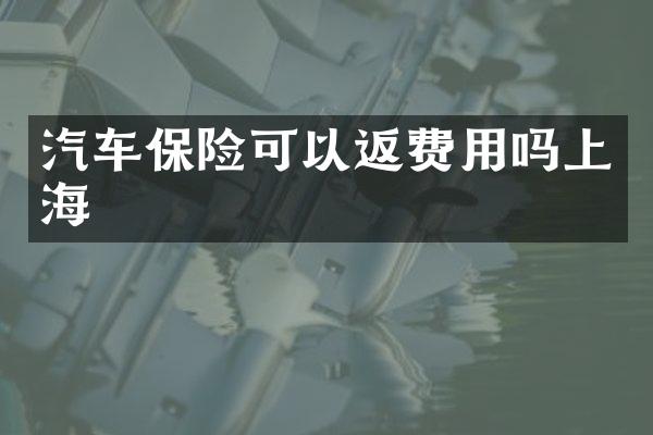 汽车保险可以返费用吗上海