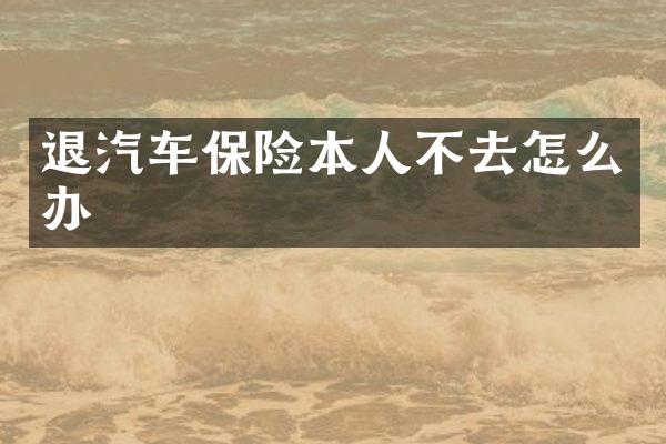 退汽车保险本人不去怎么办