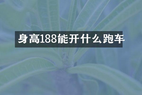 身高188能开什么跑车
