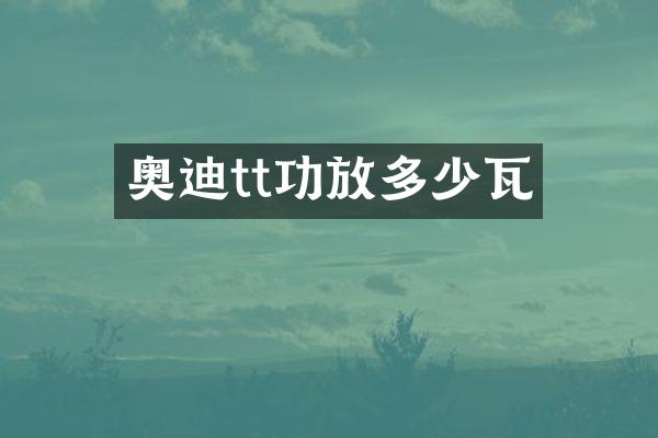 奥迪tt功放多少瓦