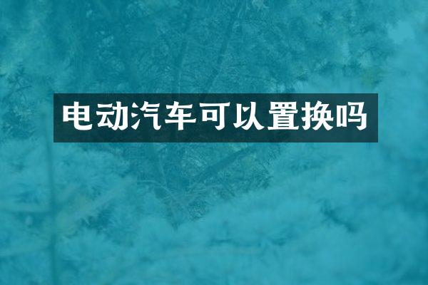 电动汽车可以置换吗
