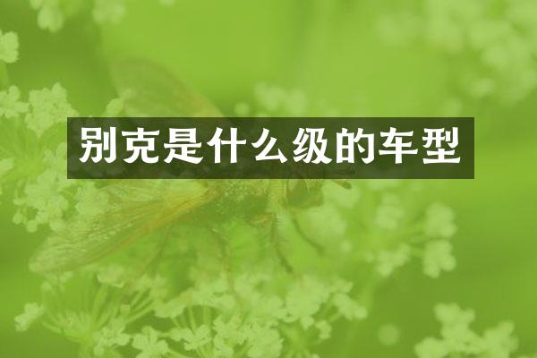 别克是什么级的车型