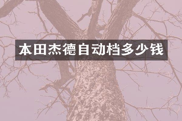 本田杰德自动档多少钱