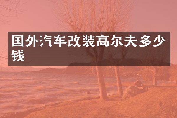 国外汽车改装高尔夫多少钱