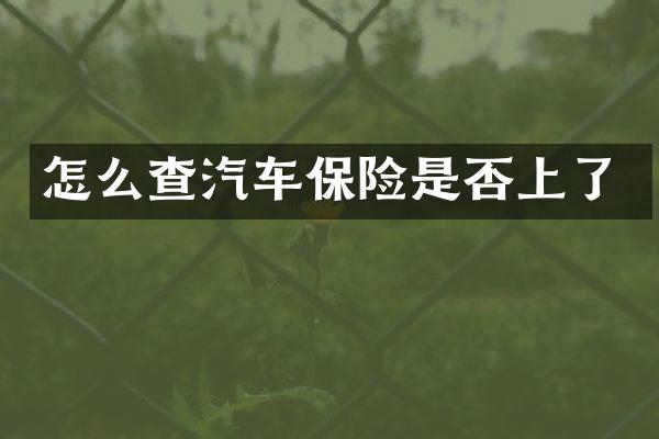 怎么查汽车保险是否上了