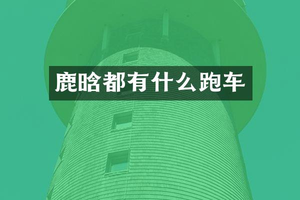 鹿晗都有什么跑车