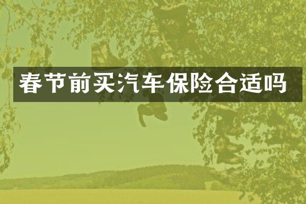 春节前买汽车保险合适吗