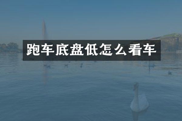 跑车底盘低怎么看车