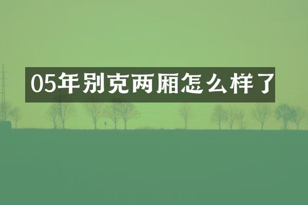 05年别克两厢怎么样了