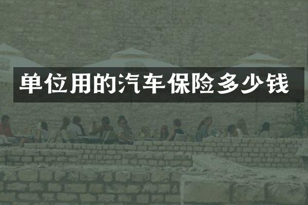 单位用的汽车保险多少钱