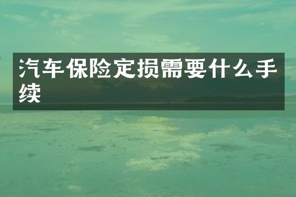 汽车保险定损需要什么手续