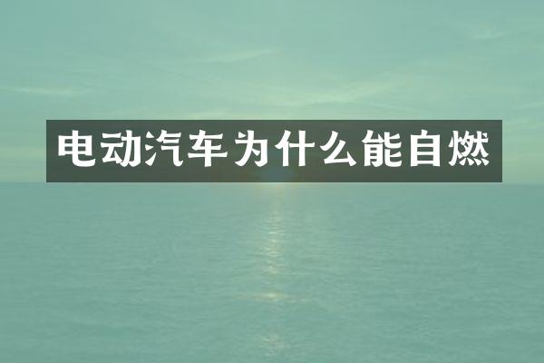电动汽车为什么能自燃