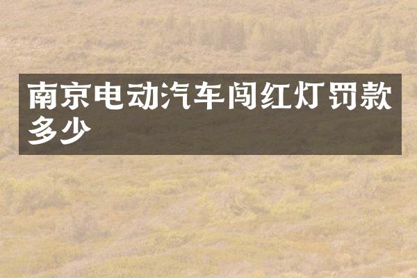 南京电动汽车闯红灯罚款多少