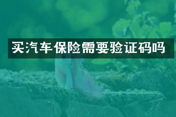 买汽车保险需要验证码吗