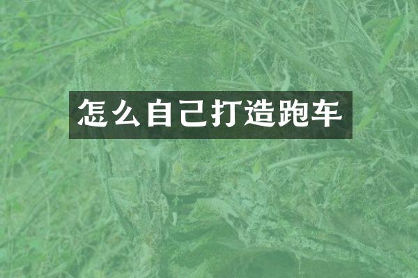 怎么自己打造跑车