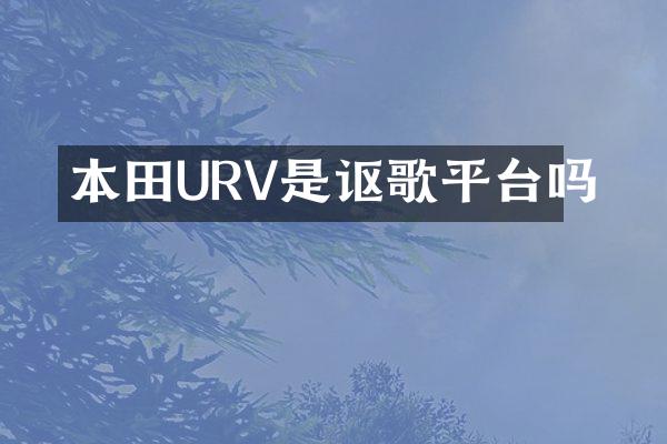 本田URV是讴歌平台吗