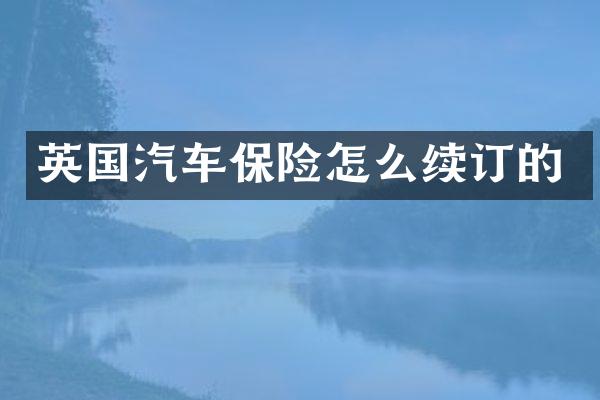 英国汽车保险怎么续订的
